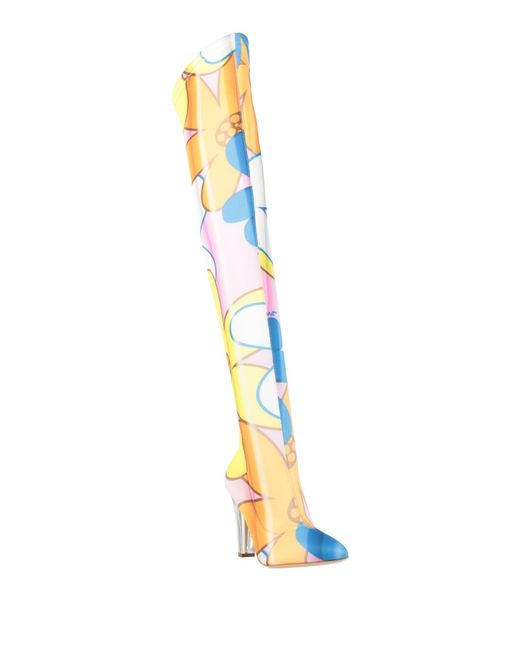 Moschino White Boot Textile Fibers