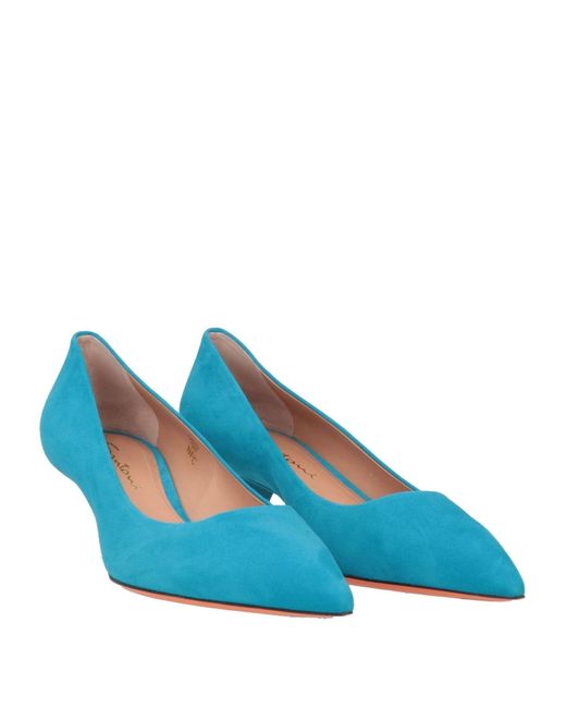 Santoni Blue Pumps Leather