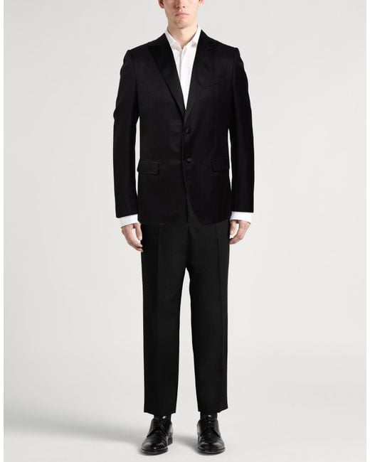 Caruso Black Blazer Wool, Silk for men