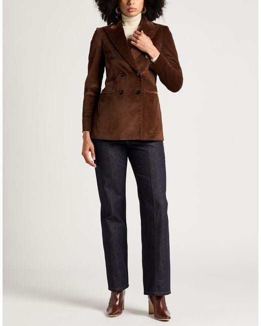 Lardini Brown Blazer Cotton, Elastane