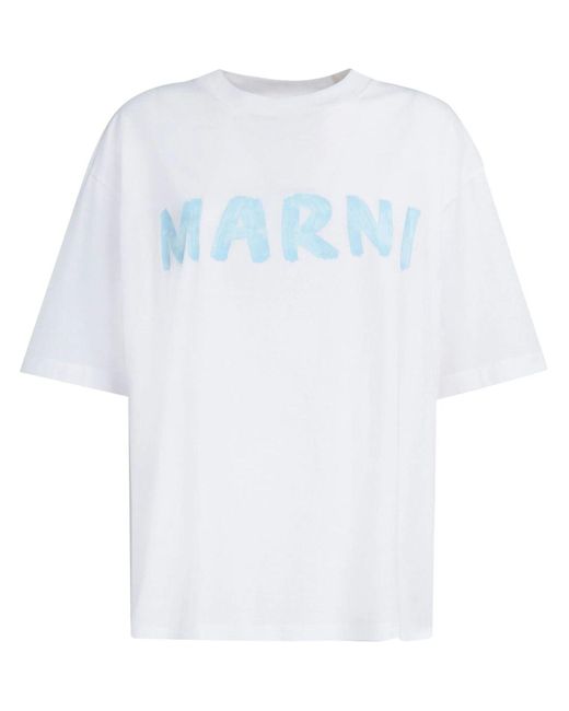 T-shirt à logo imprimé Marni en coloris White