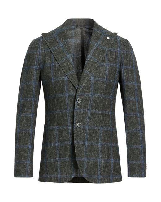 L.b.m. 1911 Gray Blazer Linen, Cotton for men