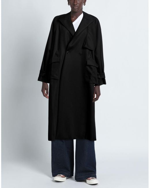 Setchu Black Overcoat & Trench Coat