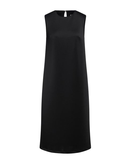 Alpha Studio Black Midi Dress Polyester, Elastane