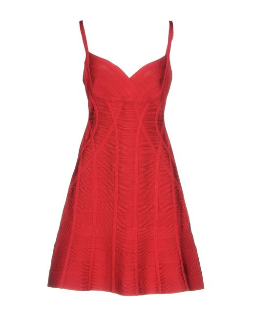 Hervé Léger Red Short Dress