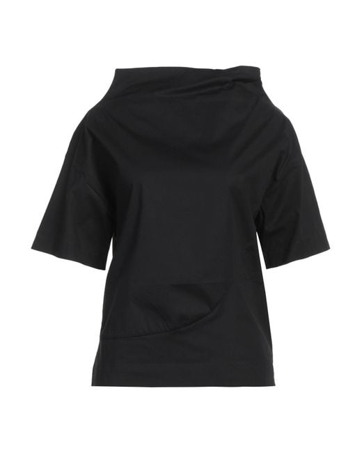 Alpha Studio Black Top Cotton, Elastane