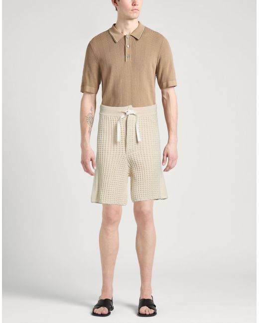 Jil Sander Natural Cream Shorts & Bermuda Shorts Cotton, Wool for men