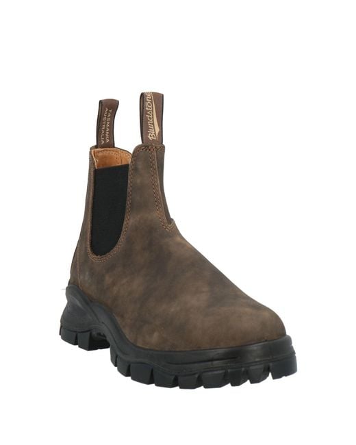 Blundstone Brown Dark Ankle Boots Leather, Elastic Fibres