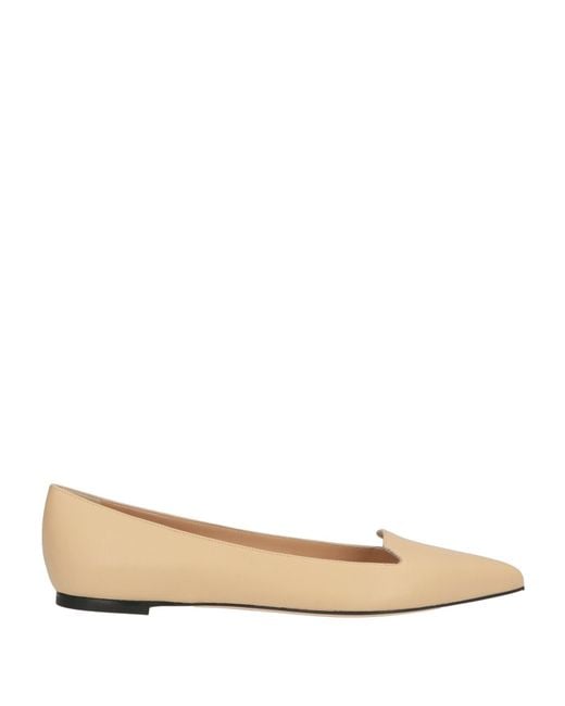 Sergio Rossi Natural Sand Ballet Flats Leather