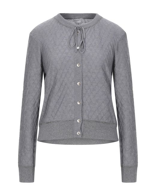 Ballantyne Gray Cardigan Wool, Viscose, Metallic Polyester