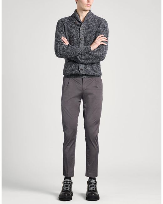 PT Torino Gray Pants Cotton, Elastane for men