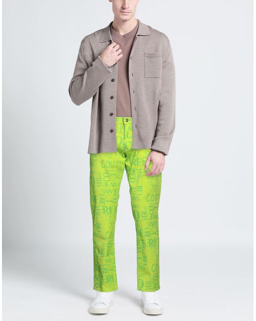 Versace Green Light Jeans Cotton, Elastane for men