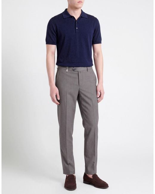 Barbati Gray Pants Polyester, Viscose, Wool, Elastane for men
