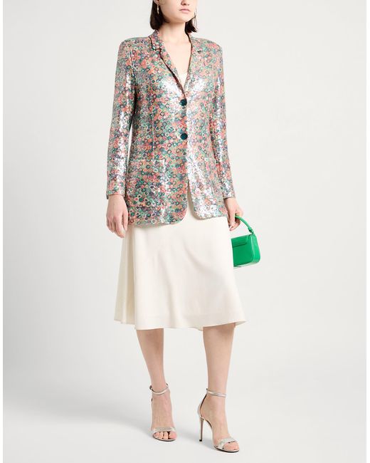 Siyu White Blazer Polyester, Elastane