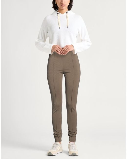 Semicouture Gray Khaki Pants Viscose, Polyamide, Elastane