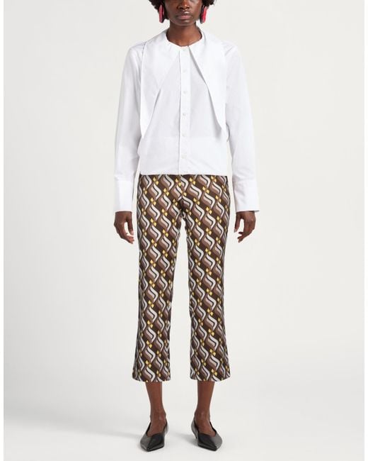 Maliparmi Brown Pants Polyester, Elastane