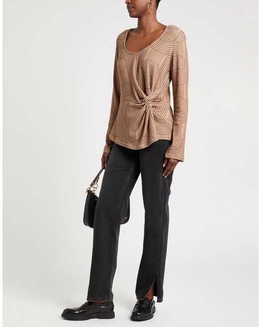 Rinascimento Brown Camel Sweater Polyester, Viscose, Elastane