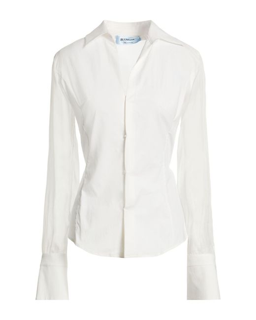 Blugirl Blumarine White Shirt Cotton, Elastane, Polyester