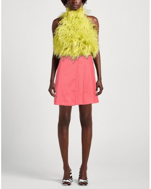 Boss Pink Mini Skirt Wool, Polyester, Elastane
