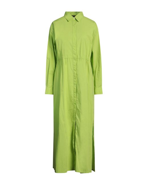 Roberto Collina Green Lime Maxi Dress Cotton