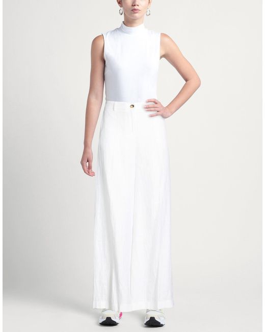 Kaos White Pants Linen, Polyester