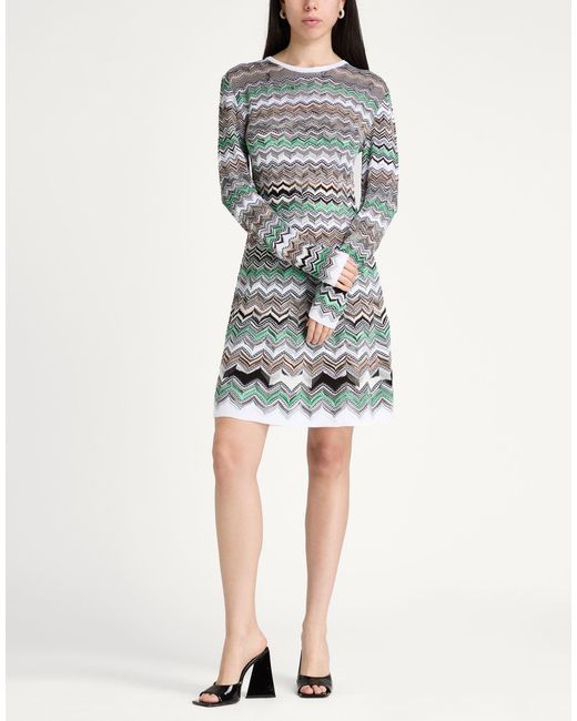 Missoni Gray Mini Dress Viscose, Cotton, Elastane, Polyamide