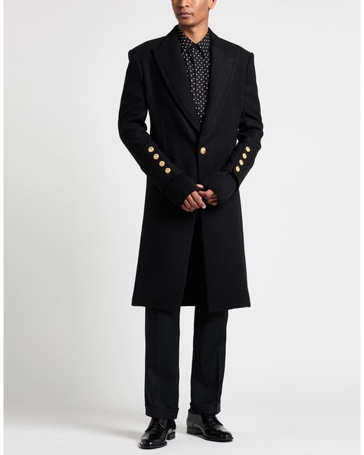 Abrigo Balmain de hombre de color Black