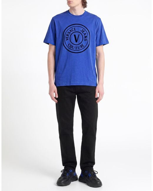 Versace Jeans Couture Blue T-Shirt Cotton for men