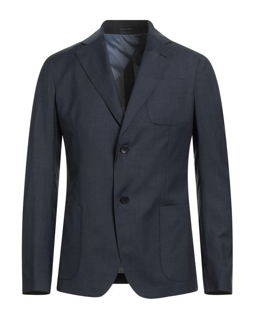 Emporio Armani Blue Midnight Blazer Virgin Wool for men