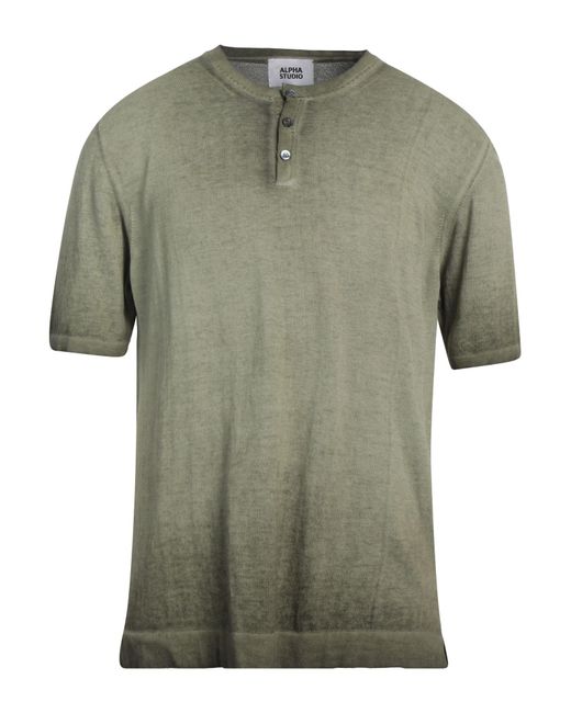 Alpha Studio Green Sweater Cotton for men
