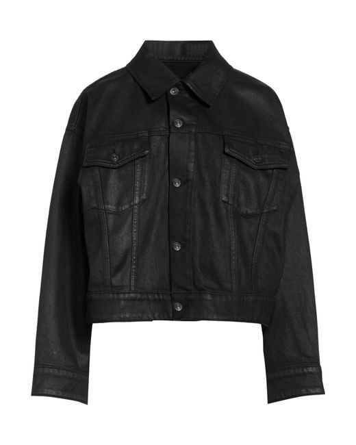 7 For All Mankind Black Denim Outerwear Cotton, Elastane