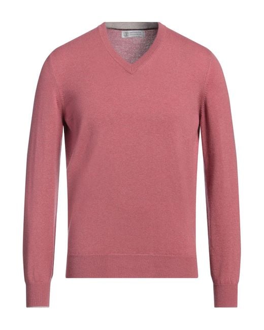 Brunello Cucinelli Pink Sweater Cashmere for men