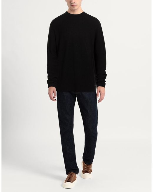 ALPHATAURI Black Turtleneck Wool, Lyocell for men