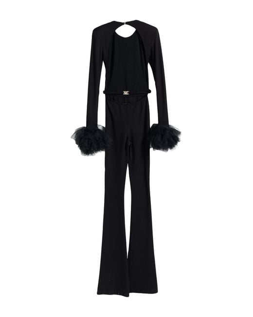 REVISE CONCEPT Black Jumpsuit Viscose, Nylon, Elastane