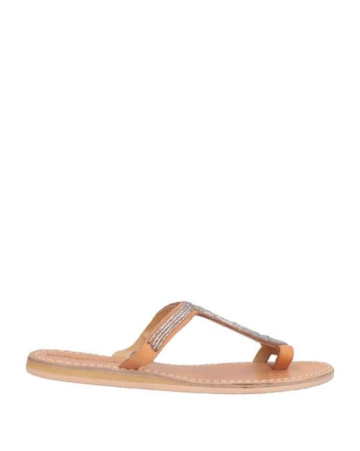 Laidbacklondon Brown Thong Sandal Leather