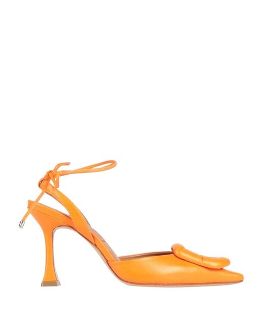 Vicenza Orange Pumps Leather