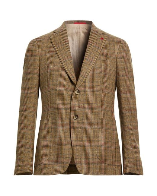 Isaia Green Blazer Wool for men