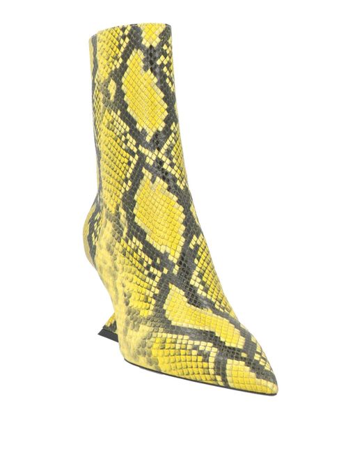The Attico Yellow Ankle Boots Leather