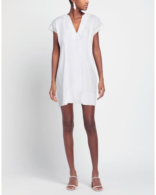 Soallure White Mini Dress Cotton, Polyamide, Elastane