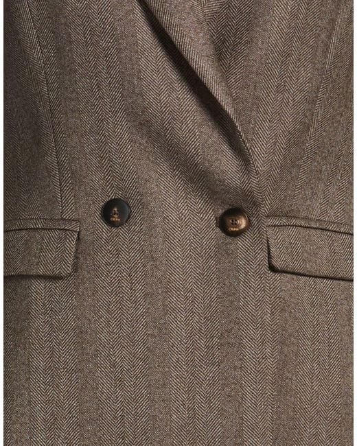 Cruna Brown Blazer Virgin Wool, Elastane