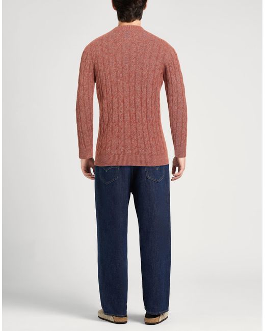 Kangra Red Rust Sweater Cotton, Alpaca Wool, Polyamide, Wool, Elastane for men