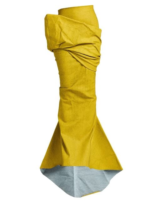 Rick Owens Women's Yellow Denim Skirt