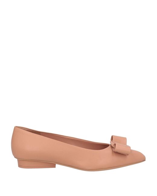 Ferragamo Pink Ballet Flats Lambskin