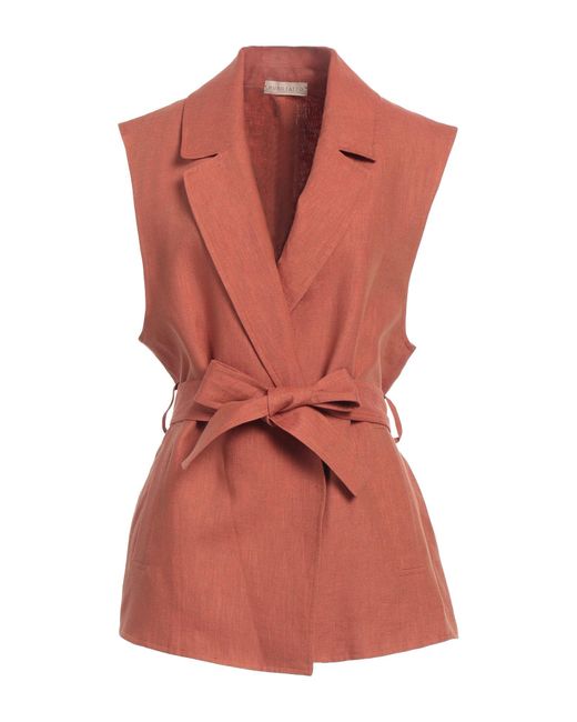 Purotatto Red Rust Blazer Linen