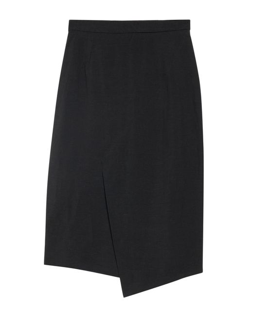 ALESSIA SANTI Black Midi Skirt Viscose, Linen