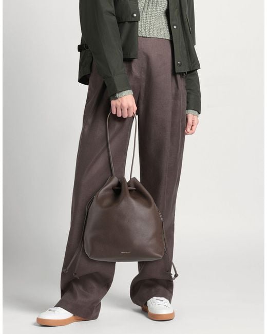 Mansur Gavriel Brown Drawstring -- Shoulder Bag Leather