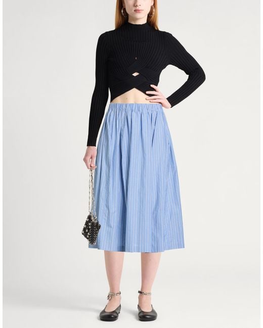 Marni Blue Light Midi Skirt Cotton