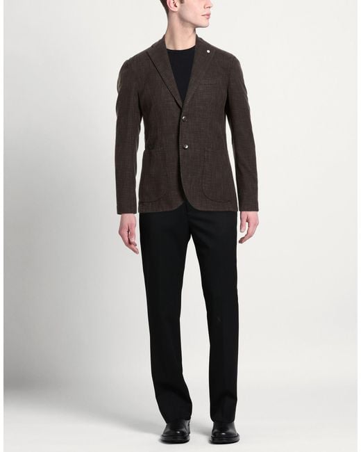 L.b.m. 1911 Black Blazer Cotton, Silk for men