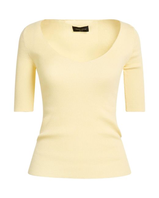 Roberto Collina Yellow Sweater Cotton