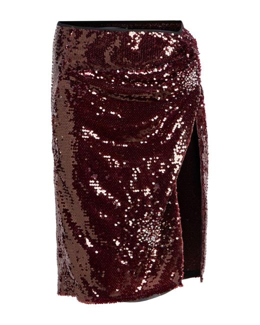 DES_PHEMMES Purple Midi Skirt